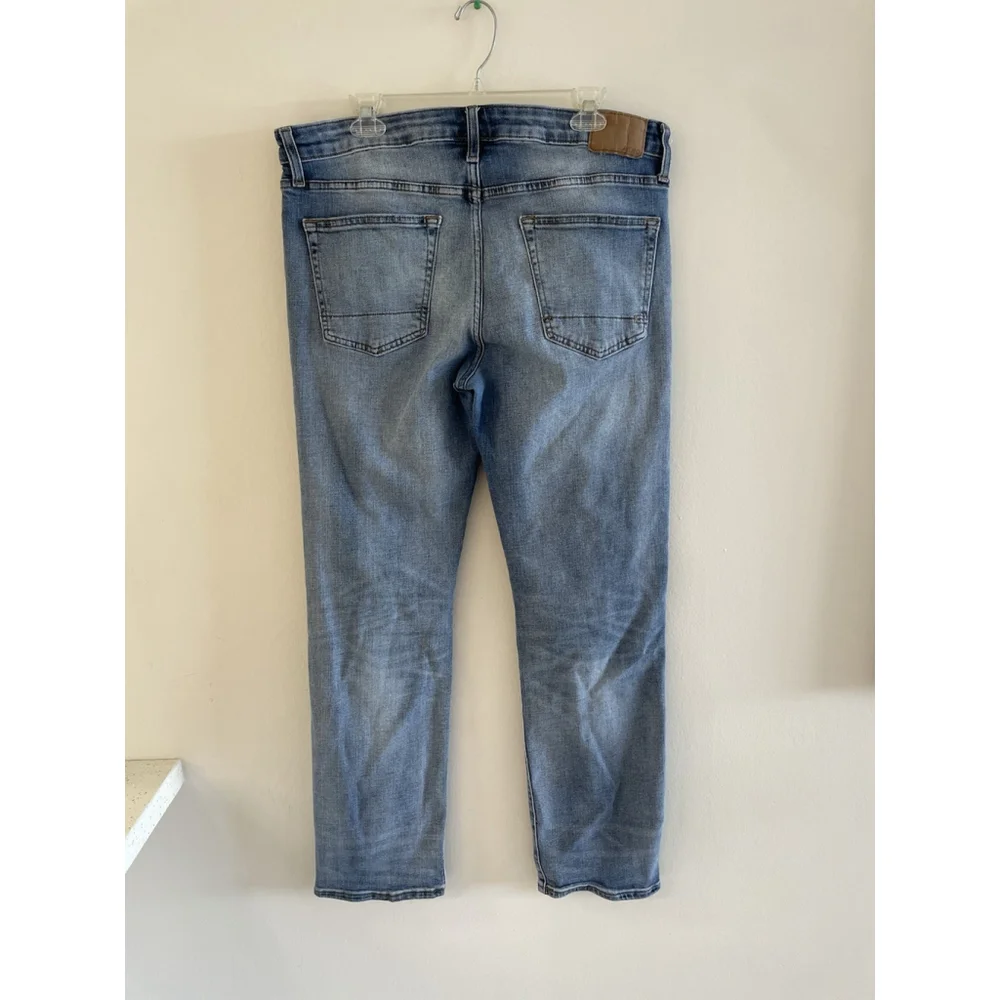 Aeropostale AERO Slim Straight Jeans Men 36x32 Blue Stretch Denim